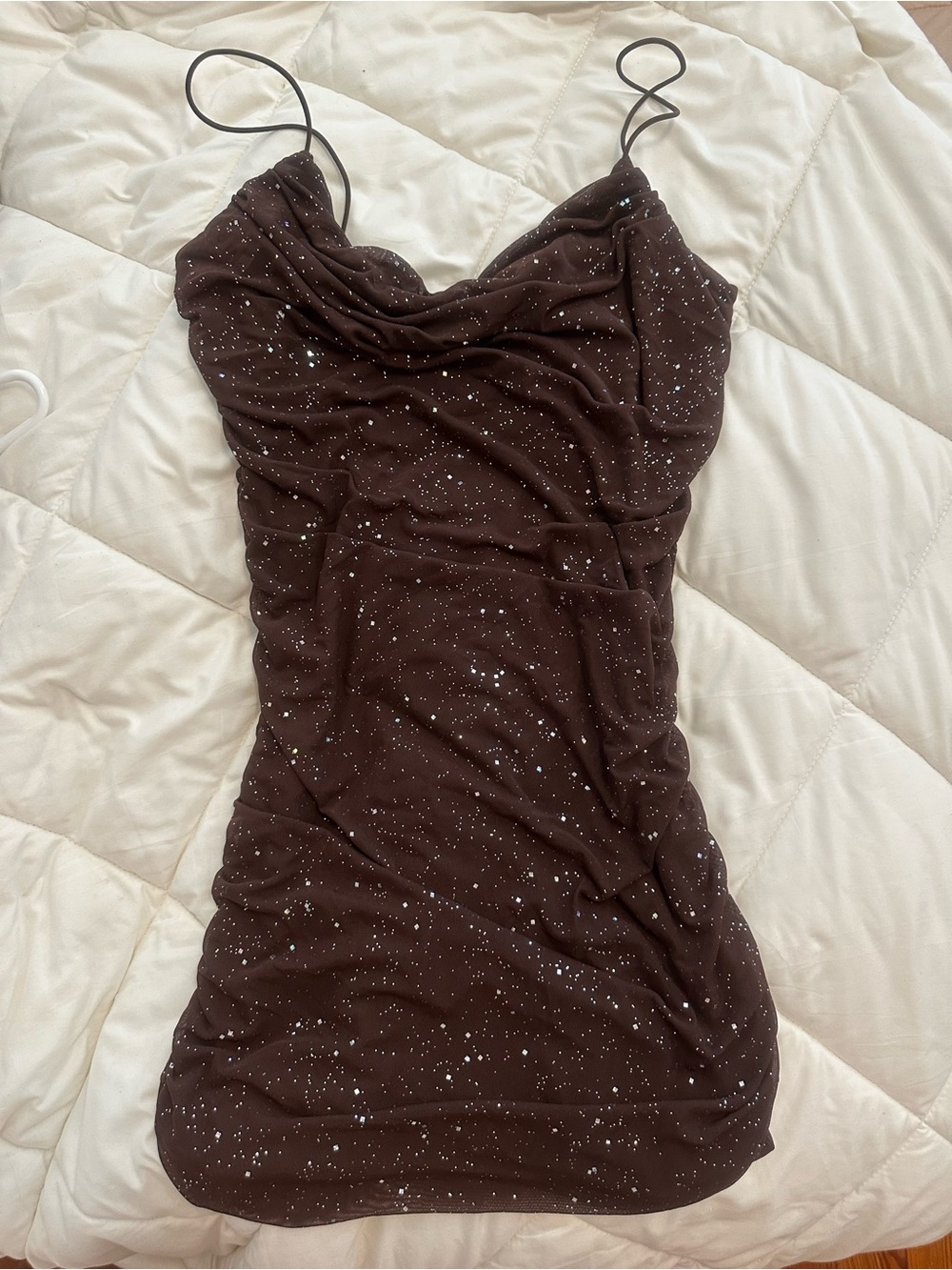 NWOT Brown Sparkly Bodycon Mini Dress